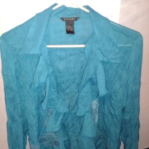 Sunny Taylor Teal Ruffle Top